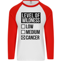 Levels of Wildness Cancer Mens L/S Baseball T-Shirt White/Red
