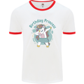 Birthday Princess Unicorn 4th 5th 6th 7th 8th Mens Ringer T-Shirt White/Red