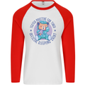 Tested Positive for Tired Teddy Bear Sleeping Mens L/S Baseball T-Shirt White/Red