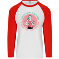 Overwhelmed Mum Kids Funny Mother's Day Mens L/S Baseball T-Shirt White/Red