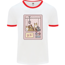 Kawaii Dog Machine Puppy Mens Ringer T-Shirt White/Red