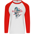 Chinese Zodiac Shengxiao Year of the Snake Mens L/S Baseball T-Shirt White/Red