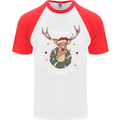 Oh Deer Its Christmas Funny Hunting Hunter Xmas Mens S/S Baseball T-Shirt White/Red