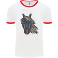 A Tribal Horse Equestrian Mens Ringer T-Shirt White/Red