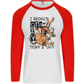 I Bring Crazy Stuff & Sh#t Funny Dog Mens L/S Baseball T-Shirt White/Red