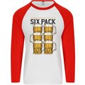 Check Out My Alcohol Six Pack Funny Beer Mens L/S Baseball T-Shirt White/Red