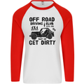 Off Road Driving Club Get Dirty 4x4 Funny Mens L/S Baseball T-Shirt White/Red