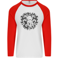 An Octopus in the Deep Ocean Sailor Sailing Mens L/S Baseball T-Shirt White/Red