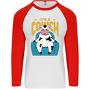 Its a Cowch Funny Cow Mens L/S Baseball T-Shirt White/Red