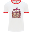 Christmas Hedgehog Wearing an Xmas Hat Mens Ringer T-Shirt White/Red