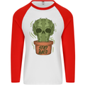 Cactus Skull Gardening Gardener Plants Mens L/S Baseball T-Shirt White/Red