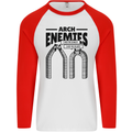 Arch Enemies Funny Architect Builder Mens L/S Baseball T-Shirt White/Red