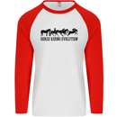 Equestrian Horse Riding Evolution Mens L/S Baseball T-Shirt White/Red