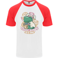 T-Rex I'm the Easter Bunny Funny Dinosaur Mens S/S Baseball T-Shirt White/Red