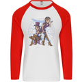 Gemini Star Sign Astrological Zodiac Mens L/S Baseball T-Shirt White/Red
