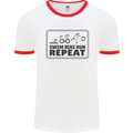 Unicorn Triathlon Running Swimming Cycling Mens Ringer T-Shirt White/Red