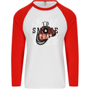 Food I'd Smoke That Funny Chef BBQ Cook Mens L/S Baseball T-Shirt White/Red