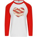 A Broken Heart Anti Valentines Day Single Mens L/S Baseball T-Shirt White/Red