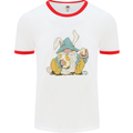 Easter Gnome With Eggs and Bunny Ears Mens Ringer T-Shirt White/Red