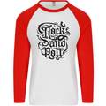 Rock and Roll Music Mens L/S Baseball T-Shirt White/Red