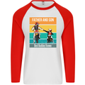 Motocross Father & Son Father's Day Mens L/S Baseball T-Shirt White/Red