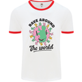 Rave Around the World Dance Music Acid Raver Mens Ringer T-Shirt White/Red