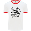 Antisocial Butterfly Mens Ringer T-Shirt White/Red