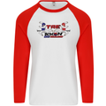 Taekwondo Fighter Mixed Martial Arts MMA Mens L/S Baseball T-Shirt White/Red