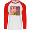 Equestrian Best Horse Mom Ever Funny Mens L/S Baseball T-Shirt White/Red