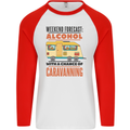 Funny Alcohol Caravanning Caravan Beer Mens L/S Baseball T-Shirt White/Red