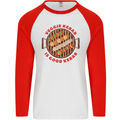 Veggie Kebab Vegetarian Vegan BBQ Mens L/S Baseball T-Shirt White/Red