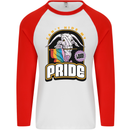 Can't Hide My Pride LGBT Gay Awareness Mens L/S Baseball T-Shirt White/Red