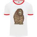 A Funny Owl Mens Ringer T-Shirt White/Red