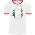 Torn Italy Flag Italians Day Football Mens Ringer T-Shirt White/Red