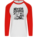 Happy New Year Still Trashy Possum Mens L/S Baseball T-Shirt White/Red
