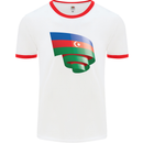 Curled Azerbaijan Flag Azerbaijani Day Football Mens Ringer T-Shirt White/Red