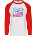 Burnouts or Bows Gender Reveal New Baby Pregnant Mens L/S Baseball T-Shirt White/Red