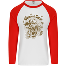 Join Our Coven Funny Halloween Pumpkin Mens L/S Baseball T-Shirt White/Red