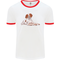 A Epagneul Breton Dog Mens Ringer T-Shirt White/Red