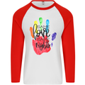 LGBT Same Love Same Rights Gay Pride Day Mens L/S Baseball T-Shirt White/Red