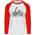 I Love to Ride My Bike Cycling Funny Mens L/S Baseball T-Shirt White/Red