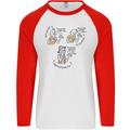 Archaeologist Glass Funny Archaeology Mens L/S Baseball T-Shirt White/Red