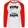 Time Running Out Climate Change Mens L/S Baseball T-Shirt White/Red