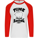 Time Running Out Climate Change Mens L/S Baseball T-Shirt White/Red