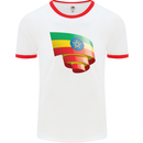 Curled Ethiopia Flag Ethiopian Day Football Mens Ringer T-Shirt White/Red