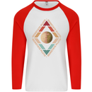 Reinstate Pluto Funny Astronomy Mens L/S Baseball T-Shirt White/Red