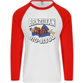 Brazilian Jiu Jitsu Mens L/S Baseball T-Shirt White/Red