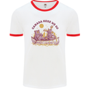 Canada Here We Go Moose and Bear Canadian Mens Ringer T-Shirt White/Red