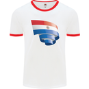 Curled Paraguay Flag Paraguayan Day Football Mens Ringer T-Shirt White/Red