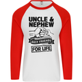 Uncle & Nephew Best Friends Uncle's Day Mens L/S Baseball T-Shirt White/Red